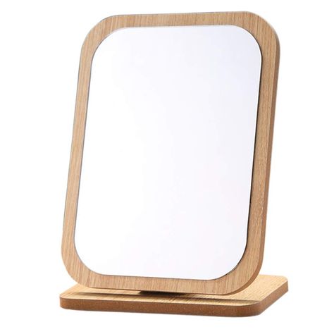 Aestivate Rectangle Compact Table Mirror Standing Wood Framed Mirror Desktop Mirror 90 Degree Rotating Mirror for Makeup Cosmetic >> Read more reviews of the product by visiting the link on the image. (This is an affiliate link) Wood Night Table, Rotating Mirror, Farmhouse Summer Decor, Mirror For Makeup, Desktop Mirror, Mirror Standing, Compact Table, Mirrors For Makeup, Rustic Nightstand