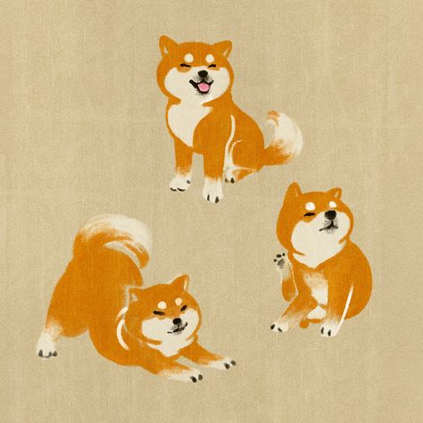 Dog Cute Cartoon, Chibi Dog, 동화 삽화, Puppy Drawing, Japanese Dogs, Shiba Inu Puppy, Animal Doodles, 강아지 그림, Illustration Art Drawing