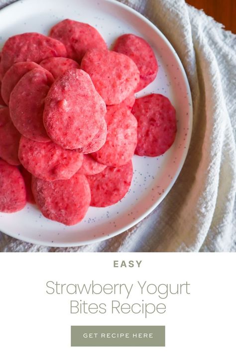 Strawberry Yogurt Bites, Yogurt Bites Recipe, Strawberry Bites, Yogurt Bites, Dairy Free Yogurt, Parchment Paper Baking, Healthy Snack Options, Strawberry Yogurt, Ice Cream Treats