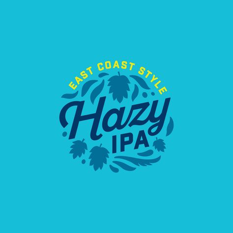 Hazy IPA by @helms_workshop -  LEARN LOGO DESIGN @learnlogodesign @learnlogodesign #logotype #logomark #graphicdesign #dribbble #logonew #brandidentity #symbol #businesslogo #logogrid #logoinspire #logoinspirations #branding #logoplace #logopassion #logoprocess #glacreative #logosai #dailylogo Love Logos, Hazy Ipa, East Coast Style, Learning Logo, Logo Process, Love Logo, Logo New, Logo Mark, Ipa