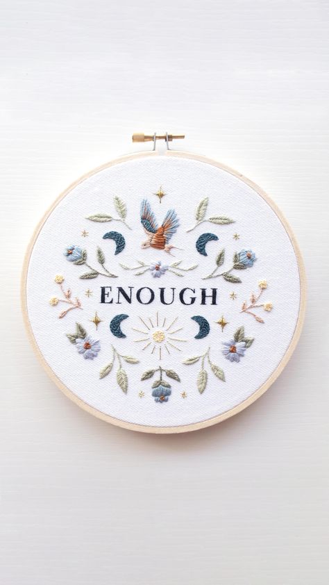 Happy World Mental Health Day! You are so strong, enough, worthy, loved, and brave. 💖 Some stills and close-ups to see all the details… | Instagram Embroidery Psychology, Take Your Meds Embroidery, Be Happy Embroidery, Mental Health Embroidery, Positive Embroidery, Embroidery Quotes, Text Embroidery, World Mental Health Day, Mental Health Day