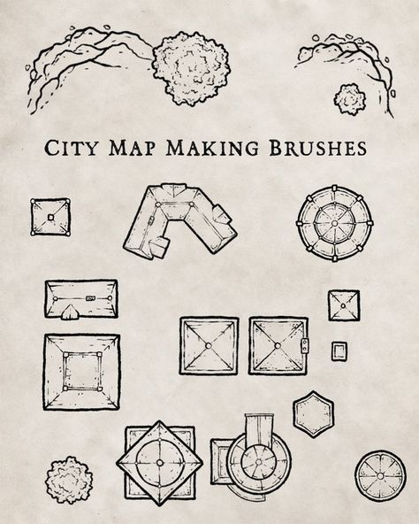 Map maker - City Brushes | Patreon Ttrpg City Map, Create A Map, Map Maker, Rpg Maker, Clip Studio Paint, City Maps, City Map, Art Studios, Map