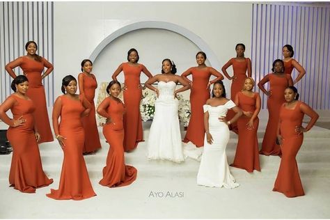 Chief Bridesmaid Styles, Chief Bridesmaid Dresses Nigerian, Chief Bridesmaid Dresses, Bridal Train Styles, Bridal Maid Dress, Nigerian Bridesmaid Dresses, Bridal Maids, Bridal Train, African Bridesmaids