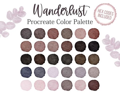 Procreate Palette, Procreate Color Palette, Beige Color Palette, Boho Color, Red Colour Palette, Brown Color Palette, Grey Color Palette, Hex Codes, Blue Colour Palette