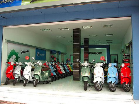 Vespa shop, Hanoi, 2008. My own photo. Vespa Shop, Banner Online, Store Interiors, Good Enough, Hanoi, Another One, Showroom, I Want, Online Shop