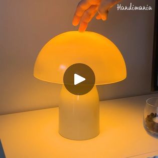 7.1K views · 85 reactions | How to make a DIY mushroom lamp? | How to make a DIY mushroom lamp? 🤩💡🍄 | By Handimania | Facebook How To Make A Mushroom Lamp, Mushroom Lamp Diy, Led Mushroom Lights Diy, Diy Mushroom Lamp, Mushroom Night Lamp, Muchroom Lamp, Orange Mushroom Lamp, Mushroom Lamp, Diy Lamp