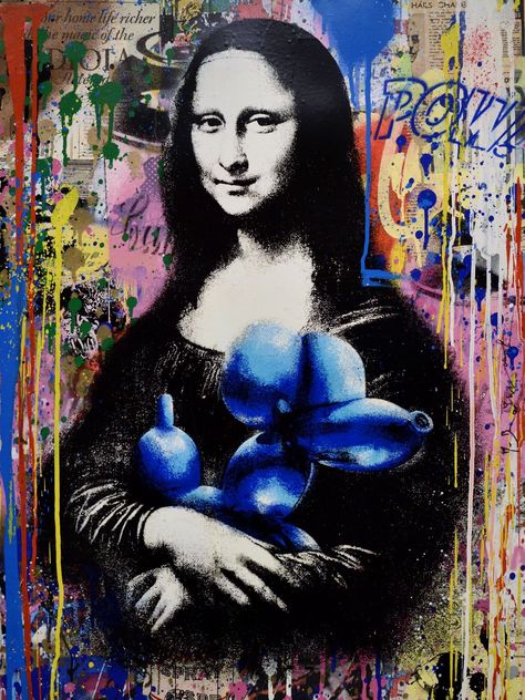 Art Mindmap, Jeff Koons Balloon Dog, Koons Balloon Dog, Mr Brainwash Art, Jeff Koons Art, Art Folio, Mr Brainwash, The Mona Lisa, Urban Contemporary