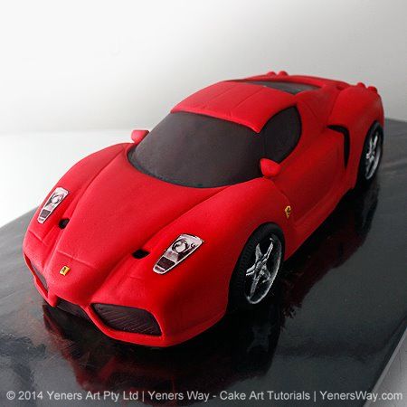 3D Ferrari Enzo Car Cake - Yeners Way Sports Car Cake, Ferrari Cake, Car Cake Tutorial, Ferrari Enzo, Sculpted Cakes, 3d Cakes, Car Cake, Crazy Cakes, Special Occasion Cakes