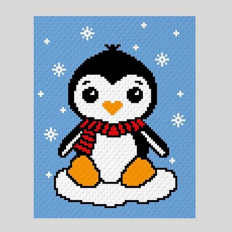 Penguin Crochet Blanket Pattern - Craft ideas C2c Crochet Pattern Free Penguin, One Piece Penguin, Penguin Blanket, Crochet Blanket Sizes, Penguin Crochet, C2c Crochet Pattern Free, Penguin Baby, Scarf Ideas, Crochet Penguin