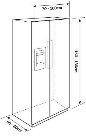 Fridge Format, Refrigerator Measurements, Build In American Fridge Freezer, Standard Fridge Dimensions, Fridge Dimensions Cm, Kitchen Cabinets Drawing, Fridge Size, America Fridge Freezer, Double Fridge