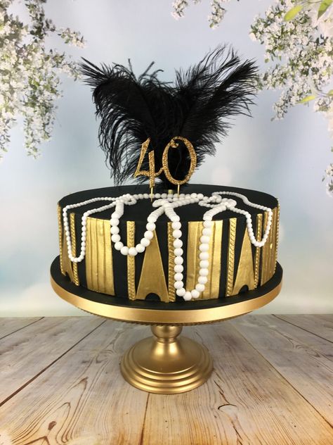 20s Themed Cake, 1920 Birthday Cake, 1920s Birthday Cake Ideas, Speakeasy Cake Ideas, 20s Cake Ideas, Art Deco Cake Birthday, Gatsby Cake Ideas, Roaring 20s Birthday Cake, Gatsby Cake Birthday