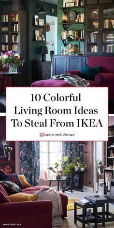 If your living room could use a jolt of color these ideas from IKEA are sure to inspire. #colorfullivingrooms #livingroomcolors #livingroomtrends #designtrends #2020designtrends Bright Colour Living Room Decor, Colour Living Room, Colorful Living Room Ideas, Colorful Living Room Bright, Cozy Bohemian Living Room, Colorful Eclectic Living Room, Living Room Decor Eclectic, Boho Living Room Inspiration, Bold Living Room