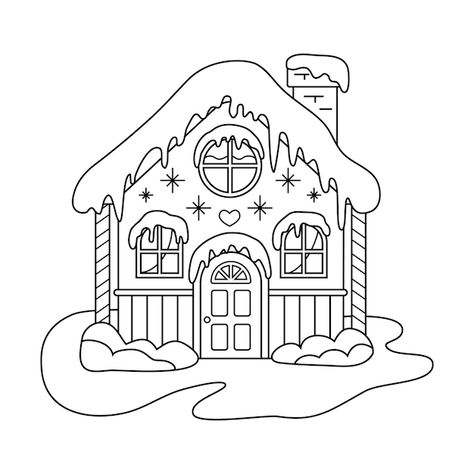 Casa de pan de jengibre de navidad. una ... | Premium Vector #Freepik #vector #dulces-navidad #decoracion-navidena #comida-navidad #casa-jengibre Gingerbread House Drawing, House Drawing, Christmas Coloring Pages, Christmas Colors, Gingerbread House, Premium Vector, Gingerbread, Coloring Pages, Google Search