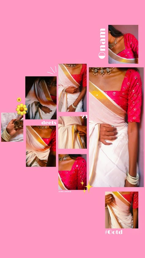 deets aesthetic , saree New Collage Ideas, Saree Layout Instagram Story Caption, Story Ideas For Saree, Summer Saree Look, Saree Collage Ideas, New Post Ideas Instagram, Saree Layout Ideas, Aesthetic Layouts For Insta Story, Saree Layout Instagram