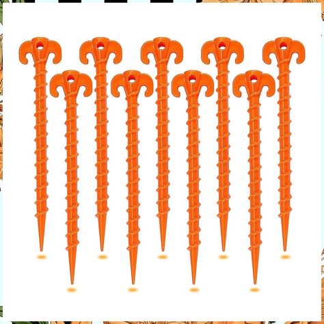 Hikemax Spiral Plastic Tent Stakes 15 Pack - 10 Inch Heavy Duty Beach Tent Pegs Canopy Stakes - Essential Gear for Camping, B Helix Shape, Ultralight Tent, Ultralight Camping, Bush Craft, Tent Stakes, Lightweight Tent, Tent Pegs, Hiking Tent, Beach Tent