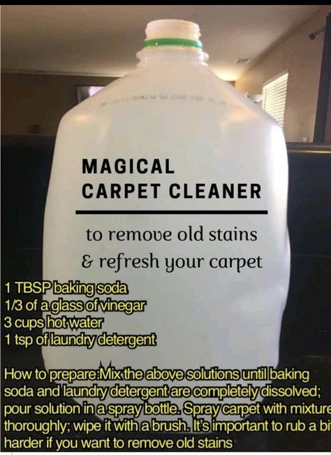 Carpet Stain Remover Diy, Natural Carpet Cleaner, Vinegar Cleaning Hacks, Diy Carpet Stain Remover, Cleaning Carpet Stains, Diy Household Cleaners, Homemade Cleaning Supplies, Natural Cleaning Recipes, Carpet Cleaner Homemade