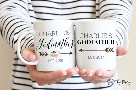 Godmother Request, Godparent Request, Godmother Mug, Gift For Godparents, Baby Announcement Gifts, Godchild Gift, Dedication Ideas, God Mother, Godfather Gifts