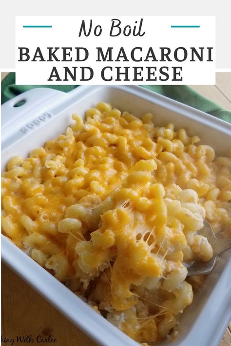 This mac and cheese is completely cooked in the oven. You don't have to boil the noodles first. Just load everything in the pan and let it bake to creamy no boil macaroni and cheese perfection! Homemade Mac And Cheese Recipe Oven, Oven Mac And Cheese Recipe, No Boil Mac And Cheese, No Boil Pasta Bake, How To Cook Macaroni, Oven Mac And Cheese, Bake Meals, Cooking Macaroni, Homemade Mac And Cheese Recipe Easy