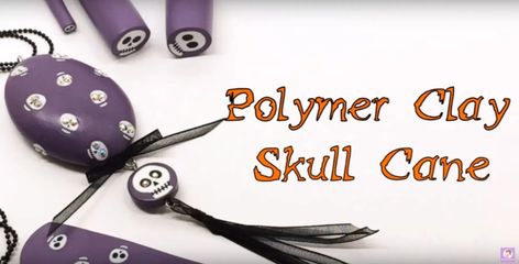 Halloween Polymer Clay Canes, Skull Cane, Clay Skull, Fimo Art, Clay Tips, Simple Skull, Clay Arts, Clay Cane, Clay Things