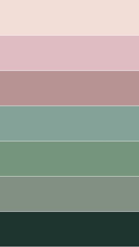 Pastel And Dark Color Palette, Pastel Pink And Green Room Aesthetic, Light Pink Dark Green Wedding, Soft Pink And Green Color Palette, Dusty Pastel Color Palette, Pale Green Color Palette, Pale Pink Color Palette, Light Pink And Green Aesthetic, Emerald Green And Blush Wedding