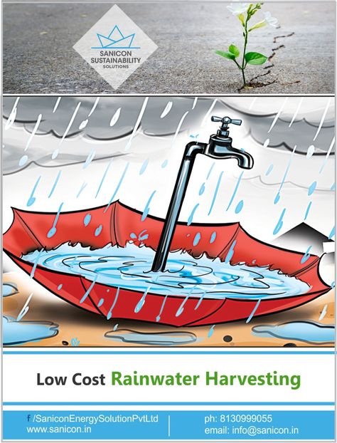 Low Cost #Rainwater Harvesting!!! #Rainwaterharvesting is a simple to implement solution to help alleviate the water shortage and lack of good quality water, especially in the #summers. With low to moderate costs, now you can even apply it at a small-scale with specific knowledge. We, at Sanicon Sustainability Solution Pvt. Ltd, specialize in Rainwater Harvesting Techniques such as creating catchment, reservoirs, gutters, down spouts, surge/pump #tanks. These provide efficient and long lasti... Rainwater Harvesting Poster, Life Science Projects, Rain Water Harvesting, Water Harvesting, Water From Air, Earth Drawings, Water Shortage, Creative School Project Ideas, Natural Farming