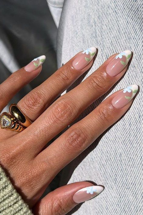 Spring French Tip Nails French Tip Nails Light Green, Nails Light Pink French Tip, Pearlescent French Tip Nails, Nails Baby Blue French, Light Green French Tip Nails, Metallic French Tip Nails, Spring French Tip Nails, Spring French Tip, Occasion Nails