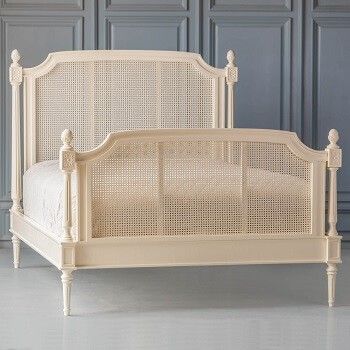 French Furniture Bedroom, Cane Bed, Steel Bed Frame, Wooden Beds, Cane Furniture, Beautiful Bed, Vintage Bed, Fantasy Closet, Tiny Bedroom