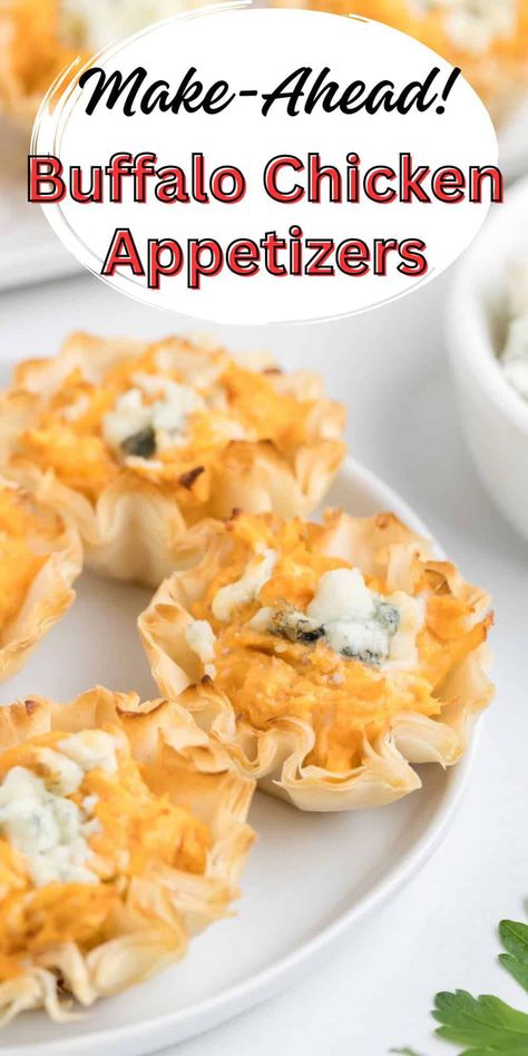 Buffalo Chicken Tostitos, Canned Chicken Appetizers, Buffalo Chicken Appetizers Easy, Chicken Bite Appetizers, Chicken Bites Appetizers, Buffalo Chicken Appetizers, Shell Recipes, Buffalo Chicken Wontons, Phyllo Shells