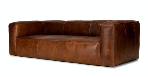 Buy Cigar Rawhide Brown Sofa from Article | Spacejoy Tan Sofa, 3 Seater Leather Sofa, Brown Leather Sofa, Mid Century Modern Sofa, Three Seat Sofa, Long Story Short, Modern Sofas, Leather Frames, Long Story