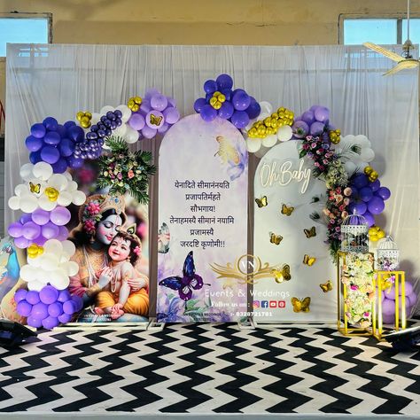 Krishna Theme babyshower Decoration 😍😘🥰 Decor by : @v.n_events 9328721781 #krishanathemebabayshowerdecor #krishnatheme #vnevents&weddings #radhakrishnalove #trendingtheme #decoration #trendingreels #viral #babyshower #dholka #ahmedabad #viralahmedabad #dwarkadhish #dwarka Baby Shower Decorations Krishna Theme, Baby Shower Krishna Theme, Krishna Theme Decoration Birthday, Traditional Indian Baby Shower Decorations, Bday Decoration, Baby Neck Float, Birthday Decors, Indian Baby Shower Decorations, Living Room Illustration