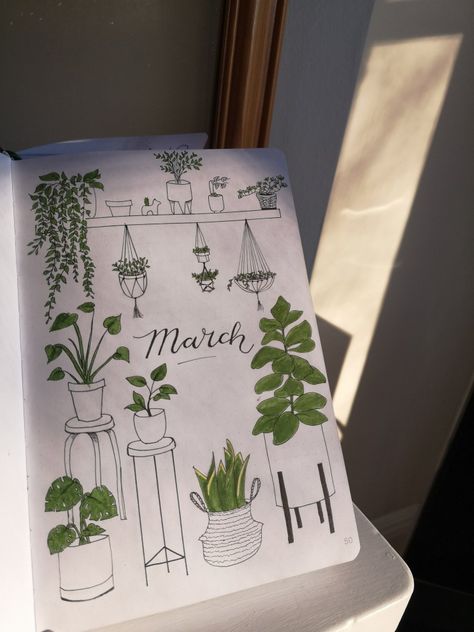 Bullet journal with green leaf plant theme Amanda Rach Lee, Bullet Journal Contents, Bullet Journal Work, March Bullet Journal, Bullet Journel, Habit Tracker Bullet Journal, Bullet Journal Paper, Bullet Journal Diy, Bullet Journal Notebook