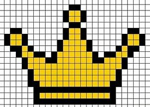 Hecho Crown Pixel Art, Beads Template, Friendship Band, Modele Pixel Art, Pixels Art, Graph Paper Drawings, Tiny Cross Stitch, Easy Pixel Art, Pixel Art Templates