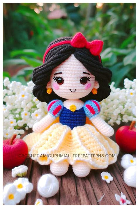 Amigurumi Princess Doll Free Pattern Disney Crochet Projects, Crochet Disney Princess, Crochet Princess Free Pattern, Crochet Princess Dolls Free Patterns, Amigurumi Disney Princess, Crochet Cinderella Doll Free Pattern, Princesas Disney Crochet, Crochet Princess Doll, Handmade Dolls Patterns