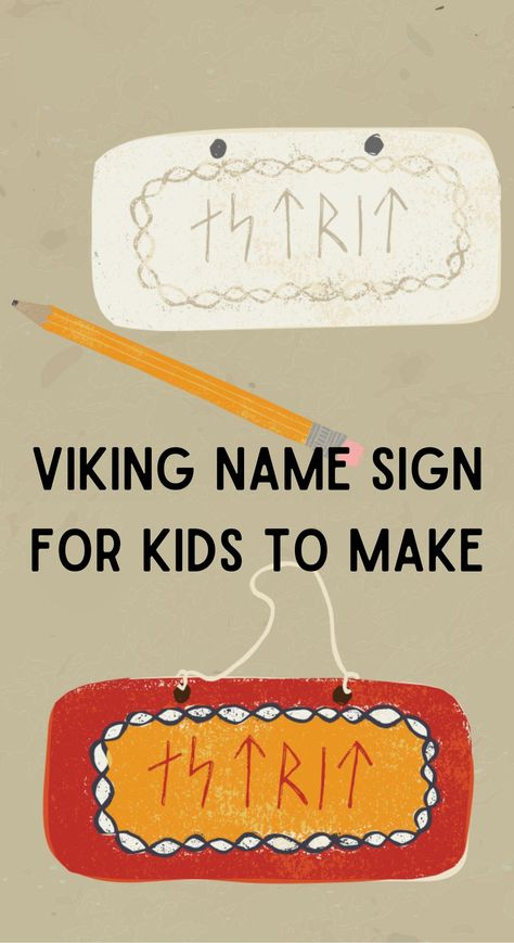 Make a Viking Rune Name Sign From Air Dry Clay - In The Playroom Viking Art Lesson, Viking Projects For Kids, Viking Activities, Vikings Ks2, Viking Diy, Vikings For Kids, Norse Alphabet, Ancient Alphabet, Viking Crafts