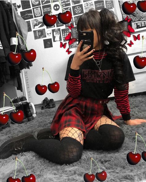 TEAM RED- What's your favorite ?🥀 Scroll down my instagram if you want to know where to buy it😘 and check out my shop @gifutoheaven 💖 Red And Black Outfits, Egirl Fashion, E Girl Outfits, Looks Black, Alt Fashion, Tyler The Creator, Goth Outfits, Red Outfit, Alternative Outfits