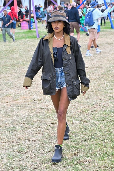 See All The Best Celebrity Festival Style At Glastonbury 2024 | British Vogue Cowboy Boots Music Festival, Stylish Festival Outfit, Glastonbury Outfits 2024, Glasto Outfits, Oasis Outfit, Farmer Chic, Glastonbury Festival Fashion, Glastonbury Outfits, Rain Outfits