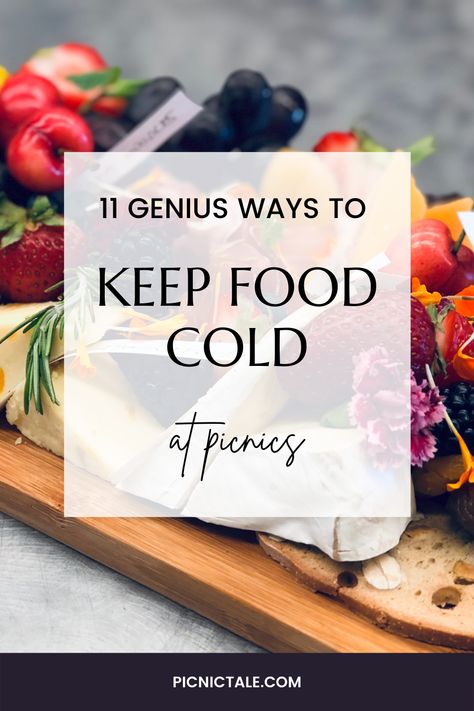 Keeping Food Cold At Outdoor Party, Chilled Charcuterie Board, Keeping Condiments Cold Outside, How To Keep Party Food Cold, Picnic Serving Ideas, How To Keep Things Cold At A Party, Serving Cold Food Outdoors, How To Keep Dips Cold At A Party, How To Keep Dips Cold Outside