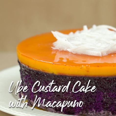 Easy Ube Cake Recipe, Ube Custard Cake, Ube Custard, Pinoy Dessert, Chocolate Cake Recipe Moist, Bake A Cake, Custard Cake, Pinoy Food, Chocolate Cake Recipe