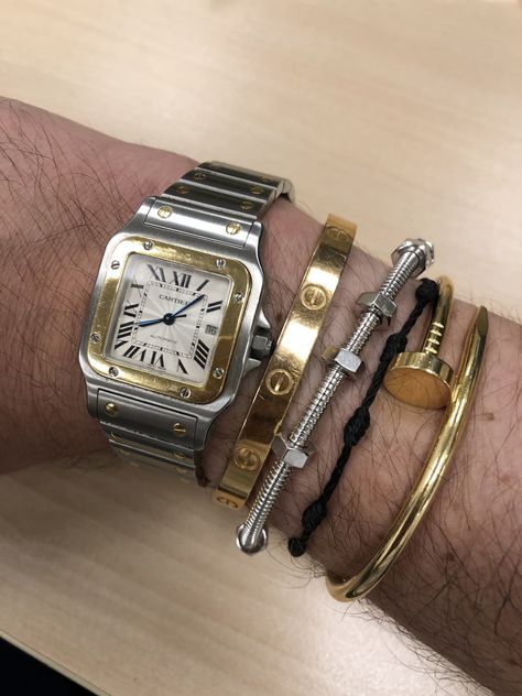 Men Jewelry Aesthetic, Cartier Mens Bracelet, Mens Jewelry Aesthetic, Aesthetic Mens, Aesthetic Tips, Adrette Outfits, Classy Clothing, Stylish Watches Men, Premium Watches