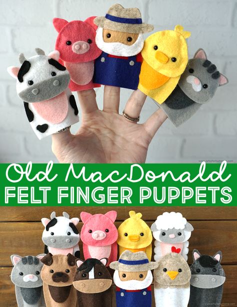 Felt Farm Finger Puppets | artsy-fartsy mama Farm Animal Finger Puppets Printable, Cricut Finger Puppets, Felt Puppets Patterns, Free Felt Finger Puppet Patterns, Diy Hand Puppets Pattern, Free Finger Puppet Patterns, Felt Finger Puppets Free Pattern, Felt Cow, Felt Patterns Free