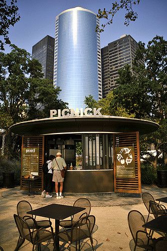 Circular Kiosk Design, Park Kiosk, Summer Cafe, Triangle Park, Park Cafe, Battery Park City, Small Market, Battery Park, Centennial Park