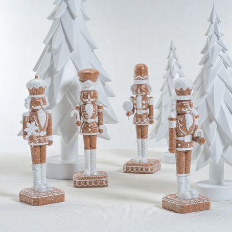 Adelard 4-Piece Set Assorted Gingerbread Soldier Figurines - Bed Bath & Beyond - 41414359 Gingerbread Nutcracker, Paddywax Candles, Food Ornaments, Candle Studio, Nutcracker Soldier, Santa Decorations, Holiday Candles, Boho Christmas, Christmas Accessories