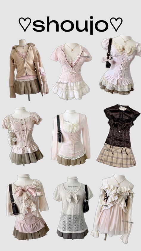 #cute #shoujo #clothes #fashion #cutecore Outfit Inspo Cutecore, Clean Outfits Aesthetic, Summer Shojo Outfits, Shojo Style Clothes, Shoujo Girls Outfits, Shoujo Style Outfits, Shoujo Style Clothing, Shoujo Inspired Outfits, K 12 Inspired Outfits