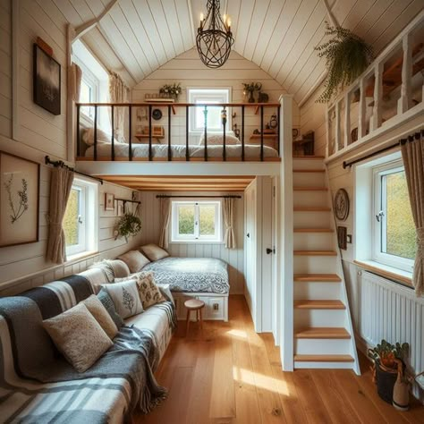 Small Home Inspiration, Small Home Living Room, Japanese Style Tiny House, Small Home Decor Ideas, Cabins Interiors, Tiny Home Ideas, Small Interiors, Small House Organization, Hill View