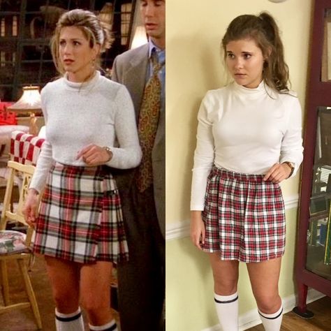 Estilo Rachel Green, Rachel Green Style, Rachel Green Outfits, Green Outfits, Red Plaid Skirt, 90s Inspired Outfits, Outfit 90s, 90s Fashion Outfits, 90s Outfit