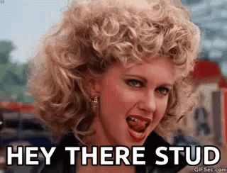 Heytherestud GIF - Heytherestud - Discover & Share GIFs Grease 1978, Danny Zuko, 80s Songs, Upbeat Songs, You're The One, Olivia Newton, 70s Music, Olivia Newton John, Farrah Fawcett