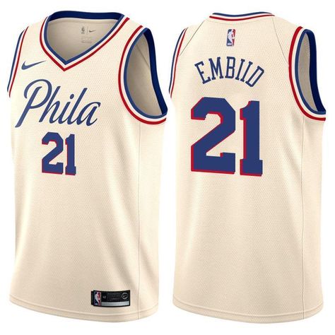 Men 21 Joel Embiid Jersey White City Edition Philadelphia 76ers Jersey Check more at https://senjersey.com/product/men-21-joel-embiid-jersey-white-city-edition-philadelphia-76ers-jersey/ Kyrie Irving Celtics, 76ers Jersey, Basketball Jersey Outfit, Stephen Curry Jersey, Michael Jordan Jersey, Joel Embiid, Nike Nba, Ben Simmons, Personalized Jersey