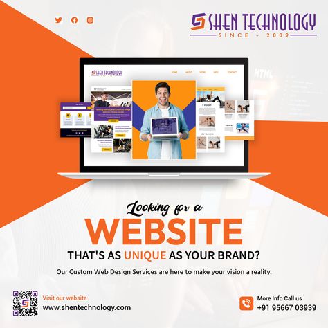 🌟 Looking for a website that's as unique as your brand? Our Custom Web Design Services are here to make your vision a reality. 🌟 At Shen Technology, we understand that your website is the digital face of your brand. That's why we offer tailor-made web design solutions to bring your ideas to life. 💻✨ 🚀 Our Services Include: ✅ Custom Website Design ✅ User-friendly Interface ✅ Mobile Responsiveness ✅ SEO Optimization ✅ E-commerce Integration ✅ Stunning Visuals ✅ Hassle-free Maintenance Let's wo