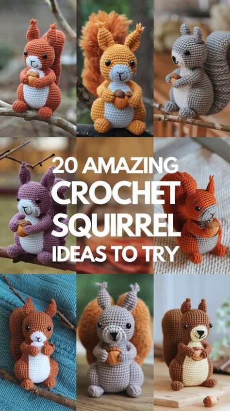 Crochet Squirrel Crochet Squirrel, Flying Squirrel, Hobbies That Make Money, Cute Stuffed Animals, Woodland Creatures, Handmade Toys, Amigurumi Crochet, Animal Lovers, Amigurumi Pattern