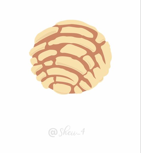 Dibujo o ilustracion de un Pan Dulce🎨 Pan Dulce Illustration, Pan Dulce Art, Pan Dulce Drawing, Pan Concha, Wallpers Aesthetic, Conchas Pan, Mexican Clipart, Kawaii Bread, Bread Illustration